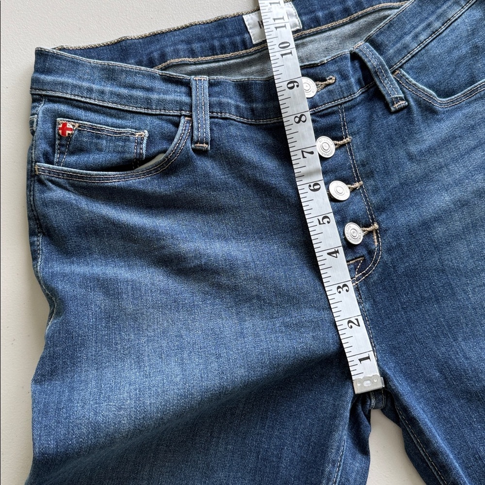 Hudson Natalie High‑Rise Ankle Jeans Raw Hem Medium Wash Size 28 - Picture 12 of 16